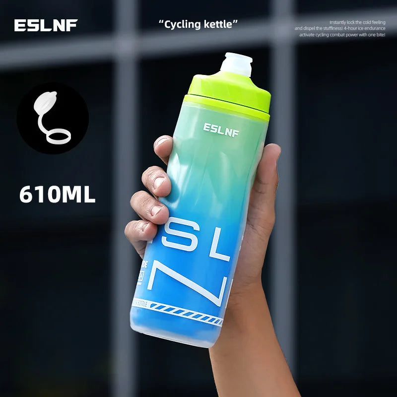 Insulated Keep Cold Cycling Water Bottle 610ML Big Capacity Road Bicycle Bottle Squeeze MTB Bottle Sports Drinking Bottle