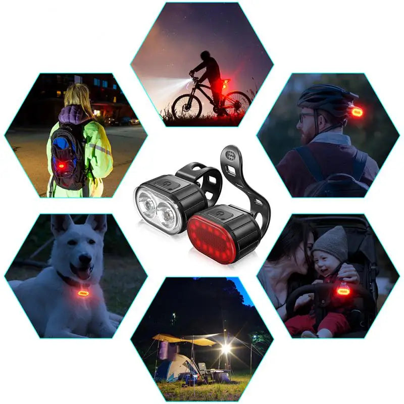 Bicycle Lights LED Bike Lamp USB Rechargeable Bicycle Front and Rear Light Front Lamp Taillight Cycling Lantern Bike Flashlight