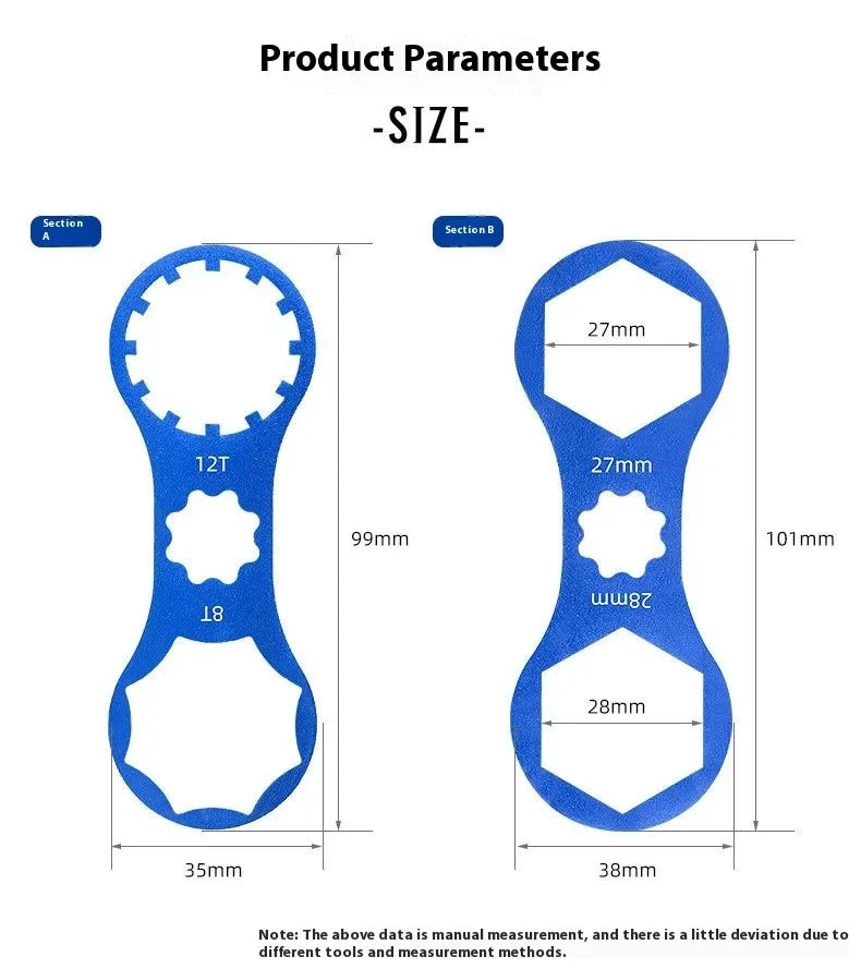 Bicycle Aluminum Alloy Tools Front Fork Wrench Multifunctional Bicycle Repair Tools Disassembly Tools Mountain Bike Removal Tool