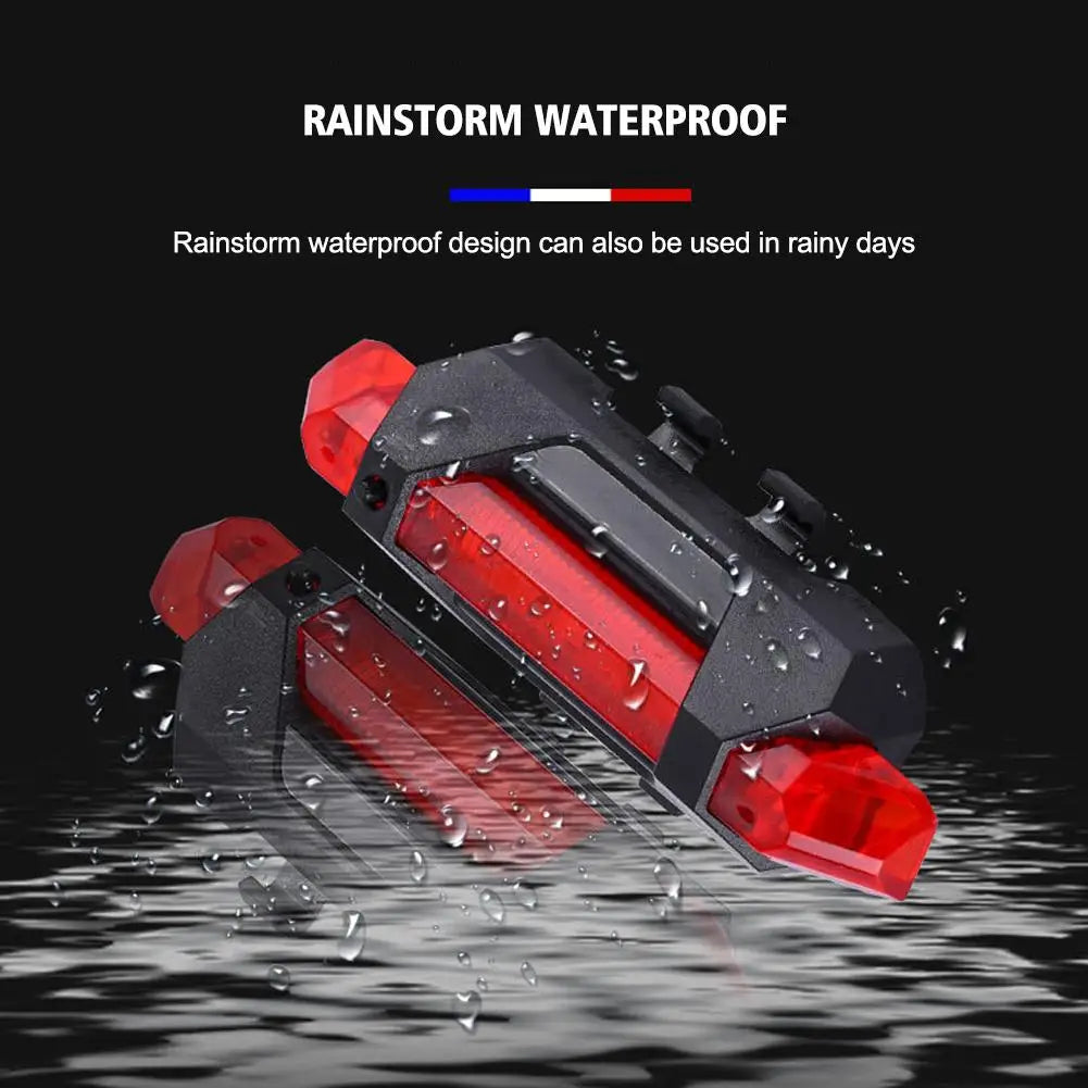 Bicycle Warning Tail Light USB Rechargeable LED Bicycle Lamp Waterproof Safety Warning Cycling Lights