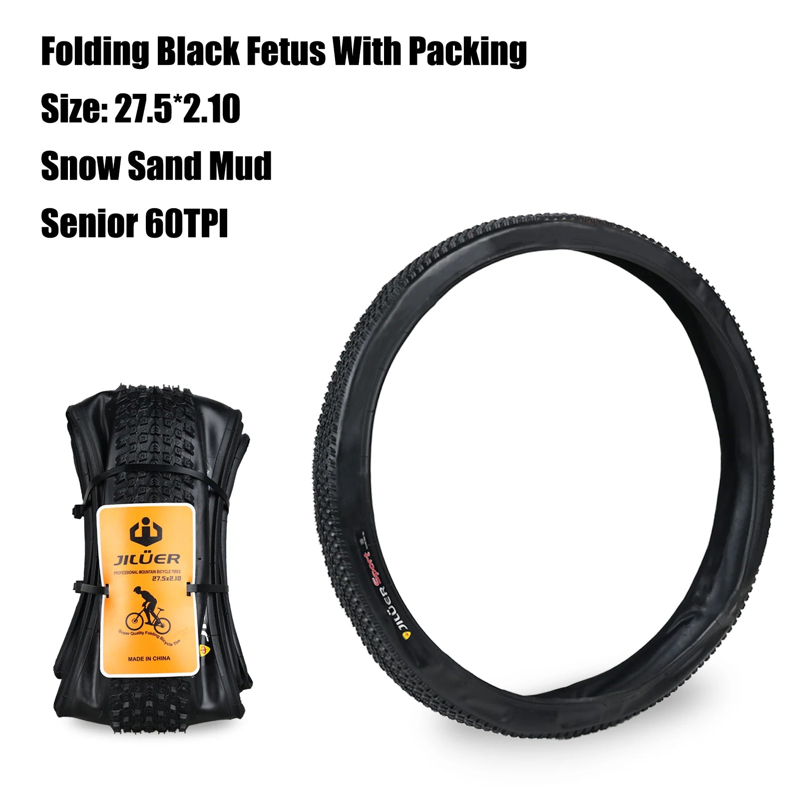 Bicycle JILUER Tire 20x4.0/26x2.25 4.0/27.5x2.1 2.2/29x2.2 Mountain Bike Foldable Anti Puncture Fetus Tyre For MTB/CY/XC/BMX