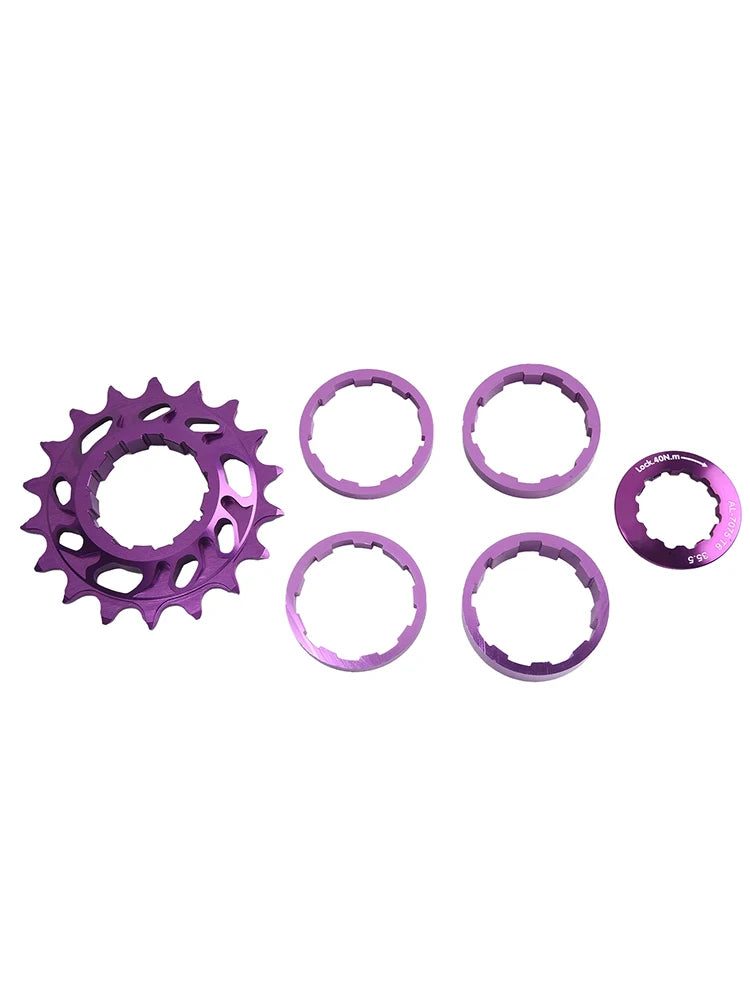 Mountain Bike Cassettes Freewheels 18T Aluminum Alloy Single Speed Flywheel Conversion Kit Bicycle FixedGear Accessories