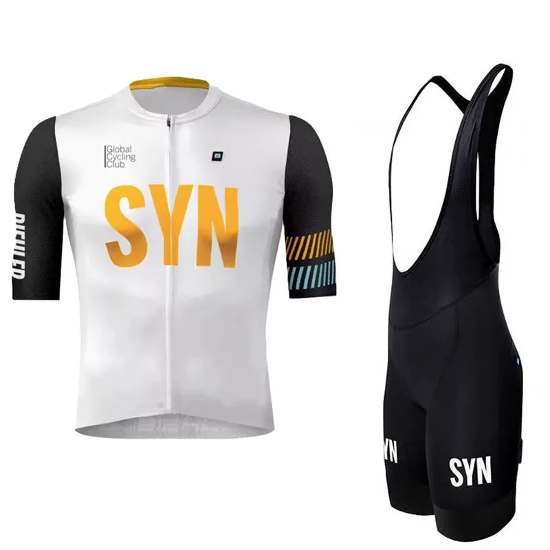 SYN Bicycle riding clothes men's summer jersey bib road cycling shirt breathable quick drying sweat wicking shirt