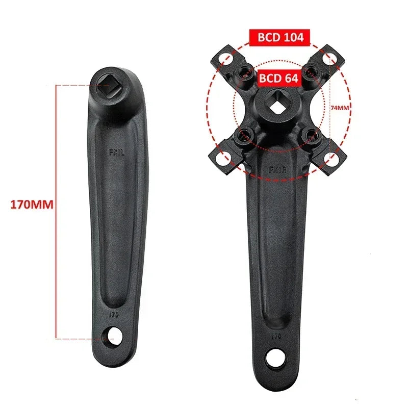 BUCKLOS Mtb Crankset 104/64 BCD Bicycle Crankset 3*9S 3*10S Triple Crank Set Square Crank with Chainwheel Cycling Parts