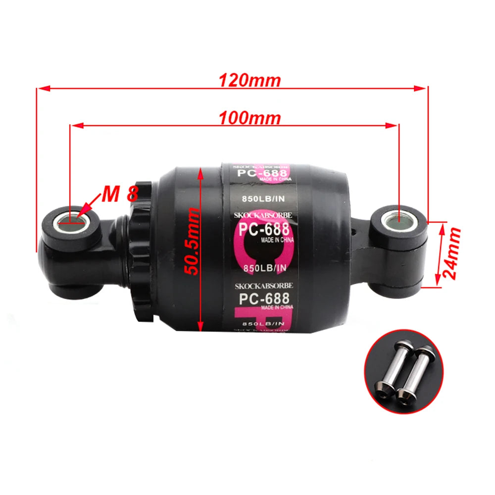 Mountain Bicycle Rear Shock Absorber 100mm/125mm/150mm Electric Scooter Shock Absorber Mountain Bike Oil Spring Shock Absorber