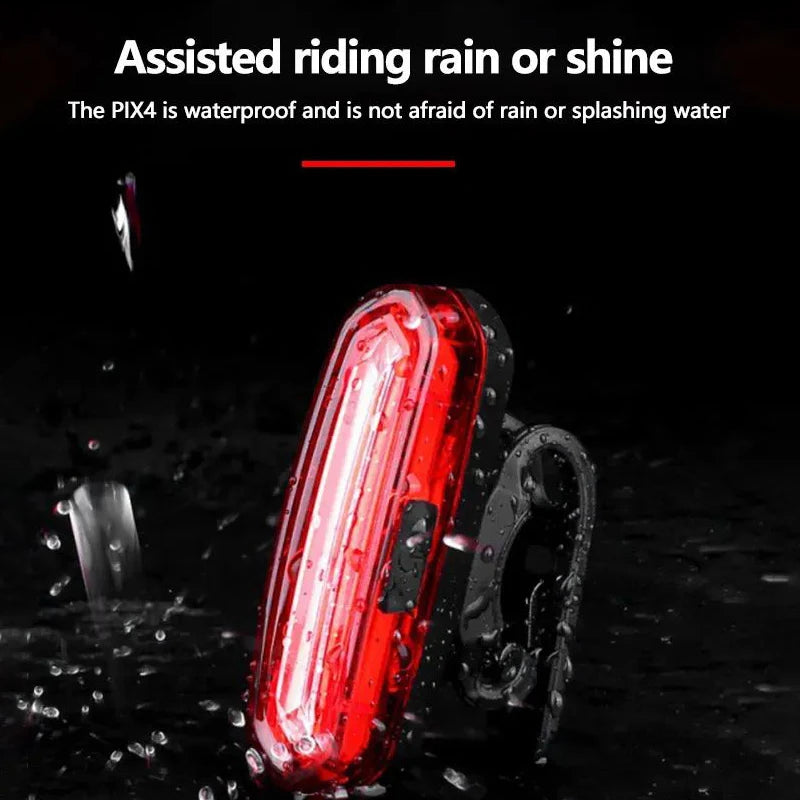 USB Rechargeable LED Bicycle Taillight, Red Bike Rear Light, Cycling Warning Light, Mountain Bicycle Lamp
