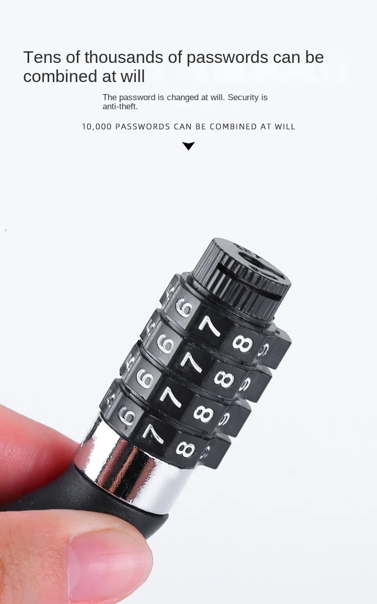 Bicycle Lock Steel Wire Chain Lock Mountain Bike Motorcycle Anti-theft Code Steel Wire Rope Lock Luggage Lock Helmet Lock