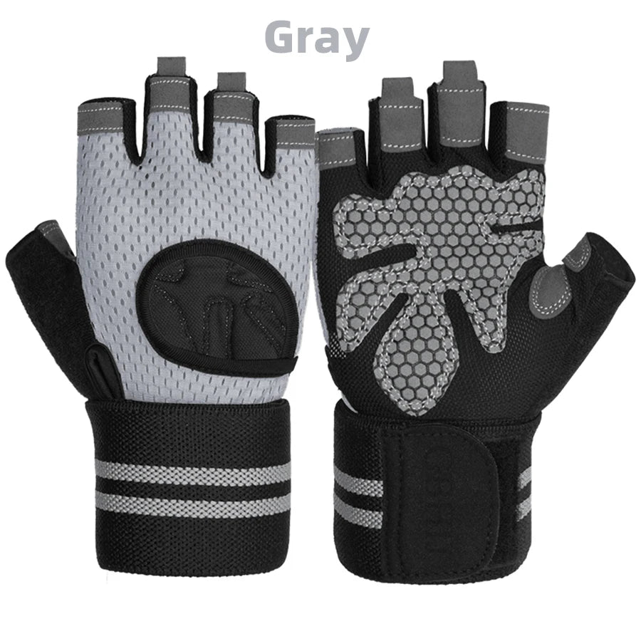 With Anti-Slip Shock-Absorbing Workout Gloves Motorcycle Exercise Cycling Gloves Weight Lifting Gym Training Light Biking Gloves