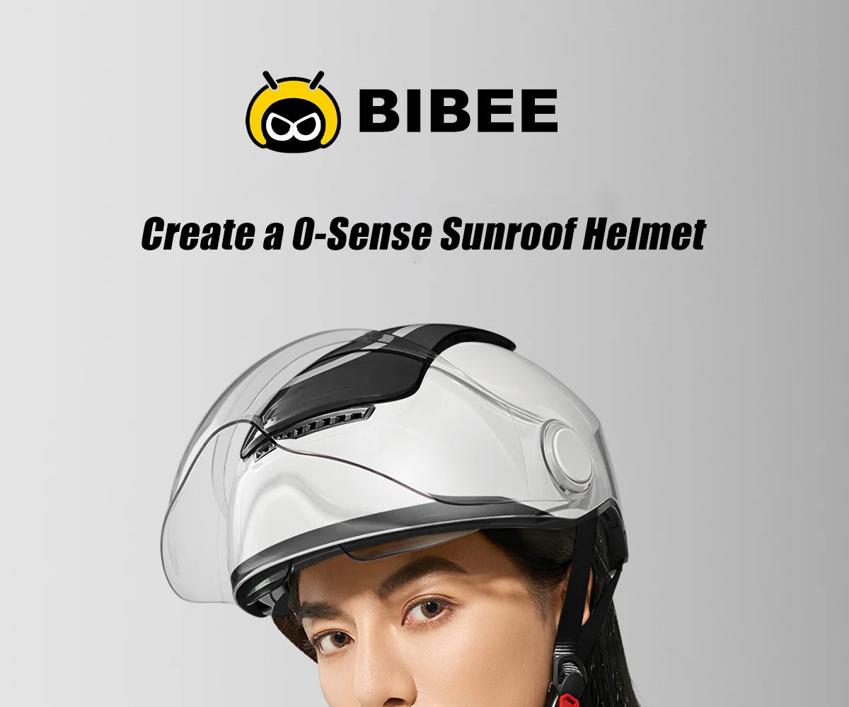 BIBEE Electric Motorcycle Helmet Summer Breathable Electric Bike Open Face Helmet Men Women Dual Lenses Jet Scooter Half Helmets