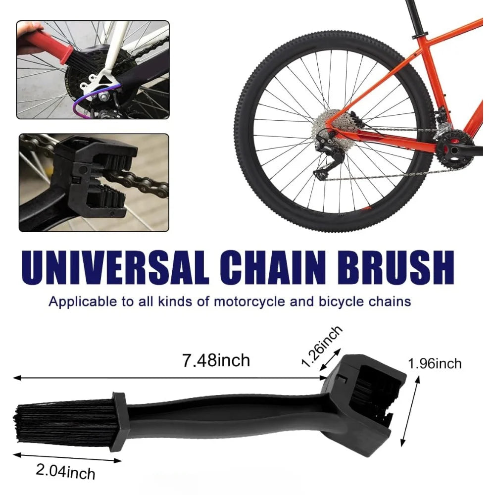 Motorcycle Chain Brush Cleaner Plastic Bicycle/Moto Brush Clean Chain Cleaner Outdoor Scrubber Road Care Tools Motorcycle Parts