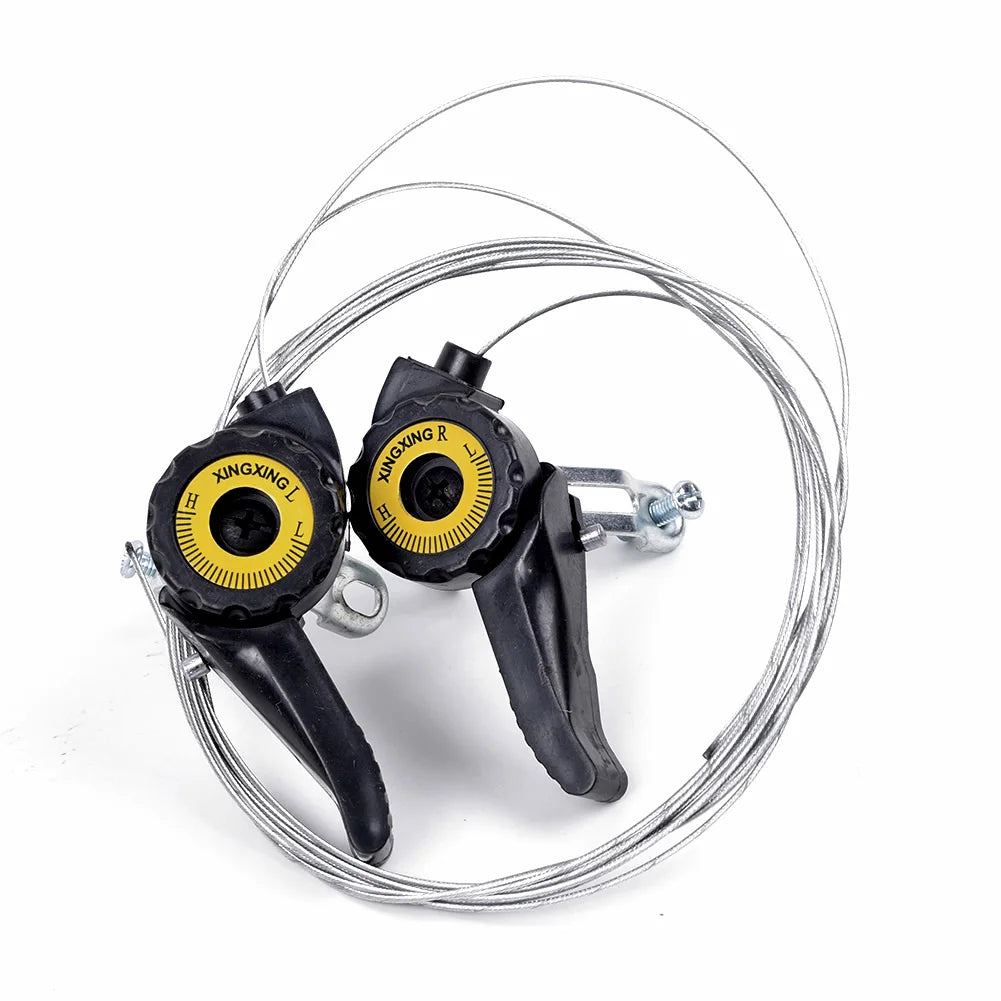 1 Pair Bicycle Shifter 15/18/21 Speed UniversalLever Mountain Bike With Cable Trigger Gear Shift Levers Bicycle Deraille Black