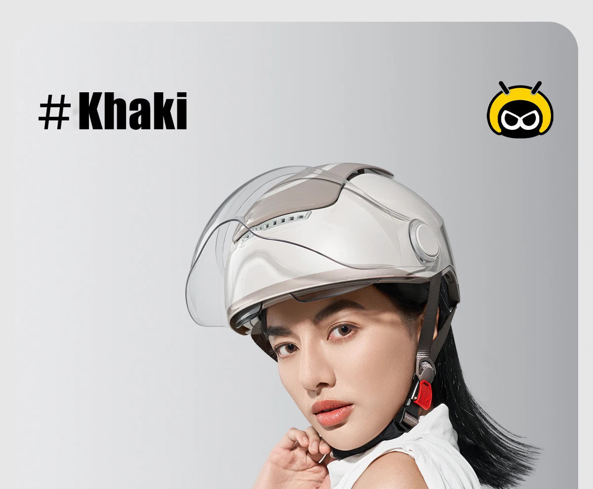 BIBEE Electric Motorcycle Helmet Summer Breathable Electric Bike Open Face Helmet Men Women Dual Lenses Jet Scooter Half Helmets