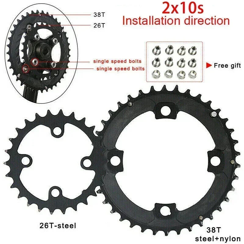 BUCKLOS Mtb Crankset 104/64 BCD Bicycle Crankset 3*9S 3*10S Triple Crank Set Square Crank with Chainwheel Cycling Parts