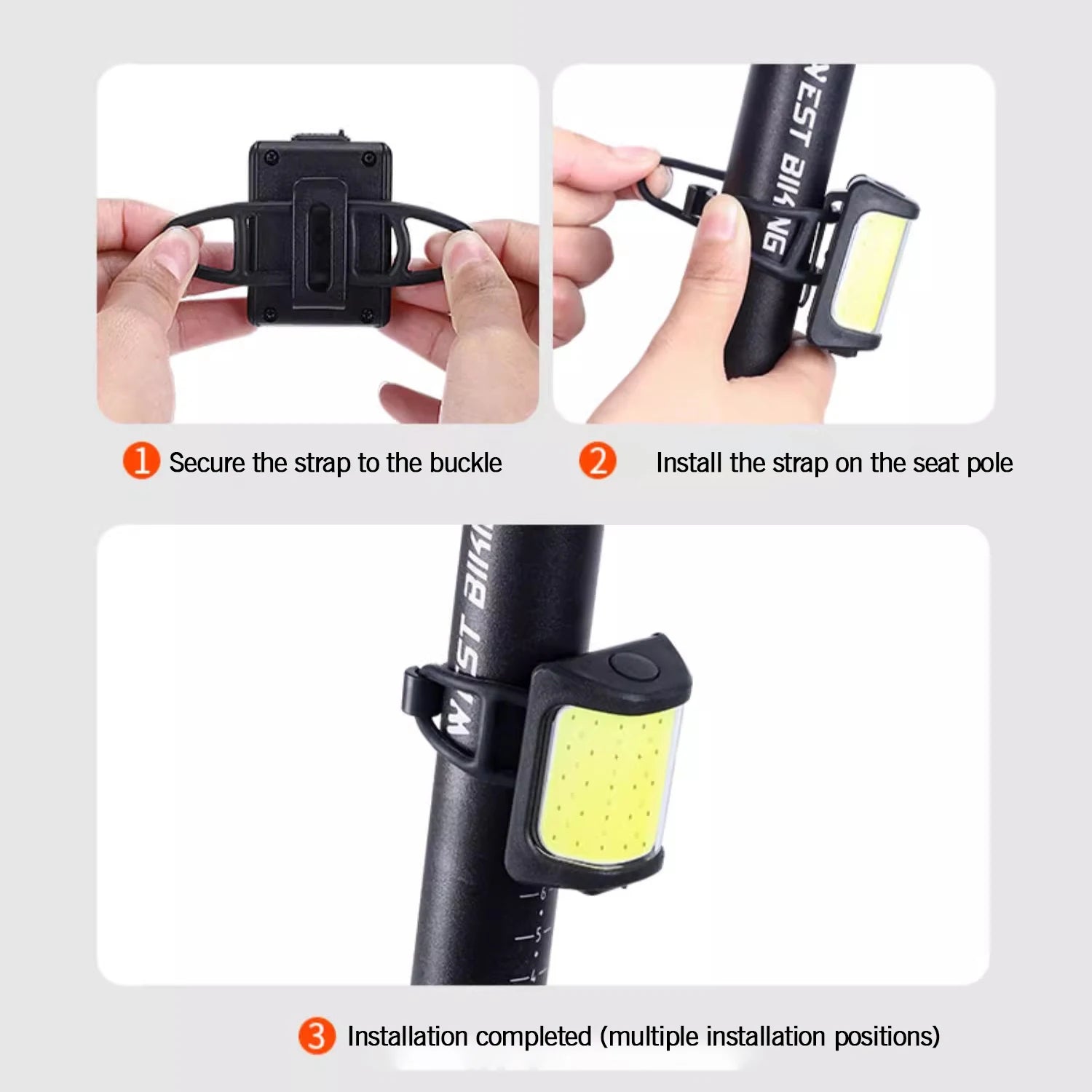 Bike Lights for Night Riding Bicycle Tail Light USB Rechargeable 200 Lumens Warning Light Rear Easy to Install Cycling Lamp