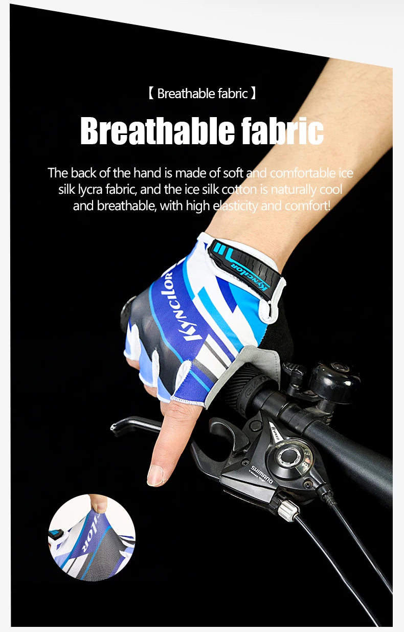 Cycling Gloves Anti-Radiation Sports Fitness Men And Women Breathable Non-Slip Short-Finger Bicycle Half-Finger Gloves