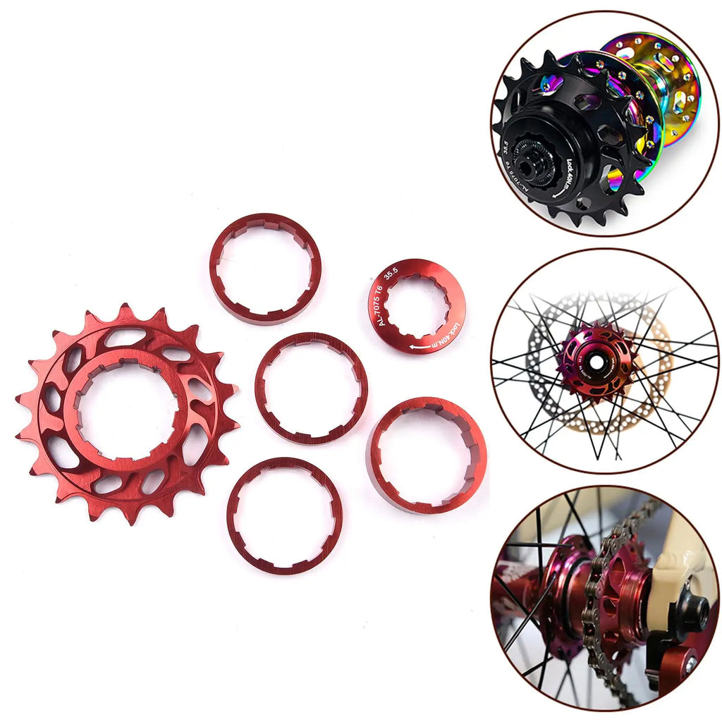 Mountain Bike Cassettes Freewheels 18T Aluminum Alloy Single Speed Flywheel Conversion Kit Bicycle FixedGear Accessories