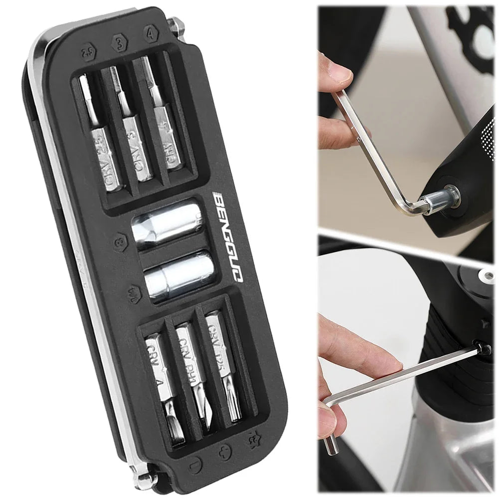 10 IN 1 Bicycle Repair Tools Multifunctional MTB Road Bike Repair Tool Kit Combination Maintenance Tools Cycling Accessories
