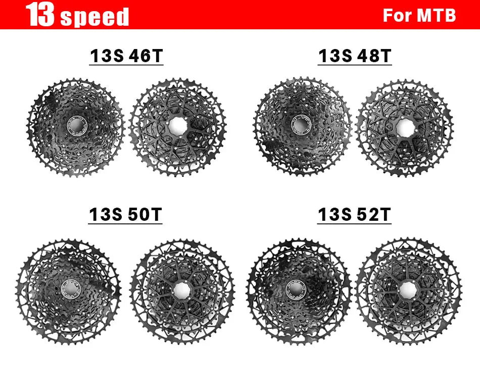 GOLDIX Ultralight Bicycle Cassettes Freewheel Carbon Steel Material 9/10/11/12/13 Speed HG Structure Sprocket for Mountain Bike