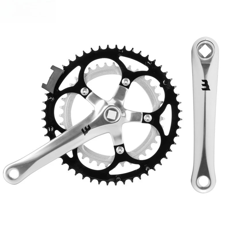 Bicycle Crankset, Aluminum Alloy Road Bike Crank And Chainring Set, 52-39T Chainwheel, For Road/Folding Bicycles