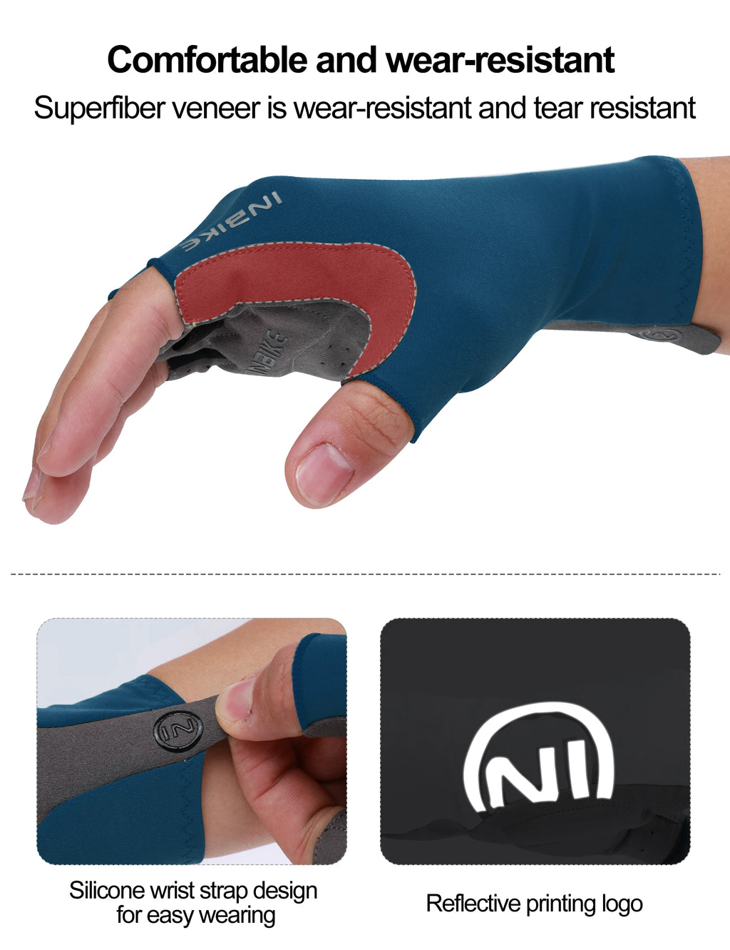 INBIKE Cycling Gloves Summer MTB Bike Gloves for Men Biking Gloves Gel Padded Half Finger Road Bike Bicycle Gloves Accessories