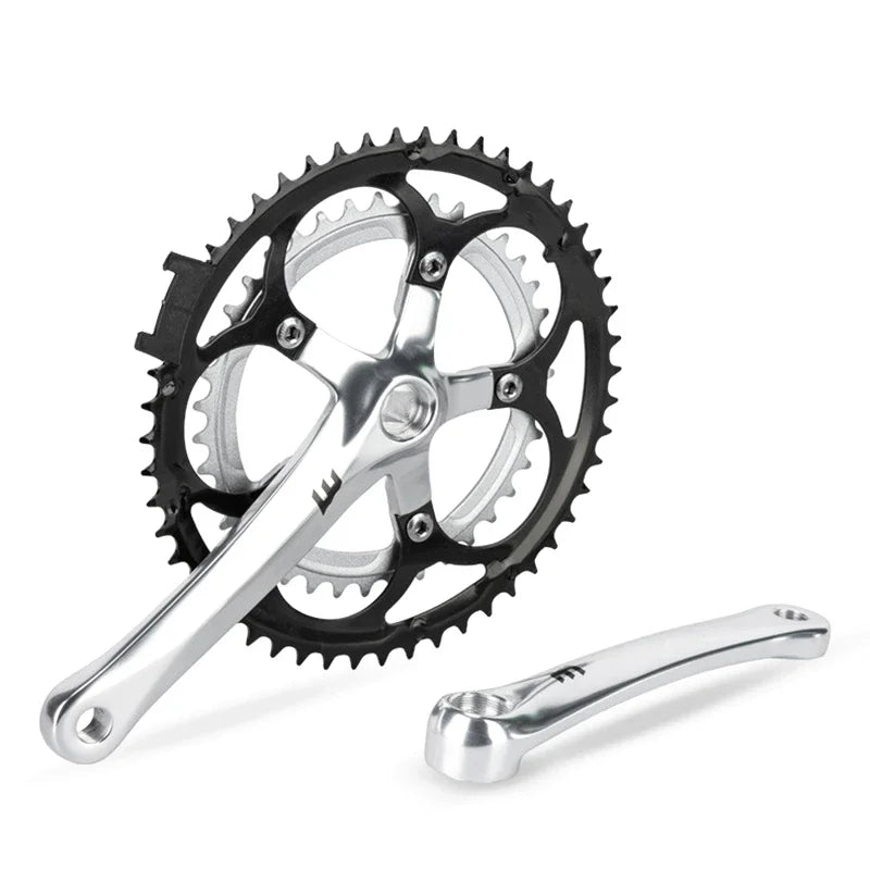 Bicycle Crankset, Aluminum Alloy Road Bike Crank And Chainring Set, 52-39T Chainwheel, For Road/Folding Bicycles