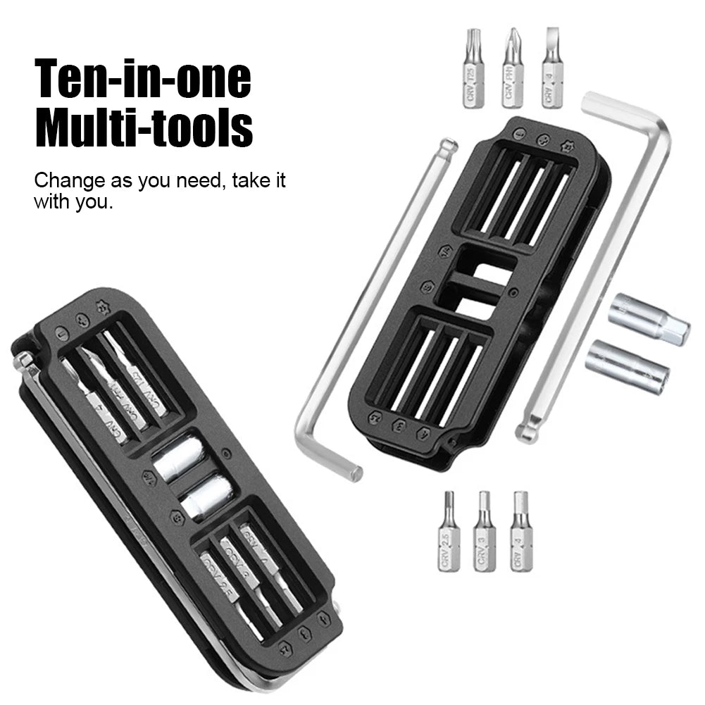 10 IN 1 Bicycle Repair Tools Multifunctional MTB Road Bike Repair Tool Kit Combination Maintenance Tools Cycling Accessories