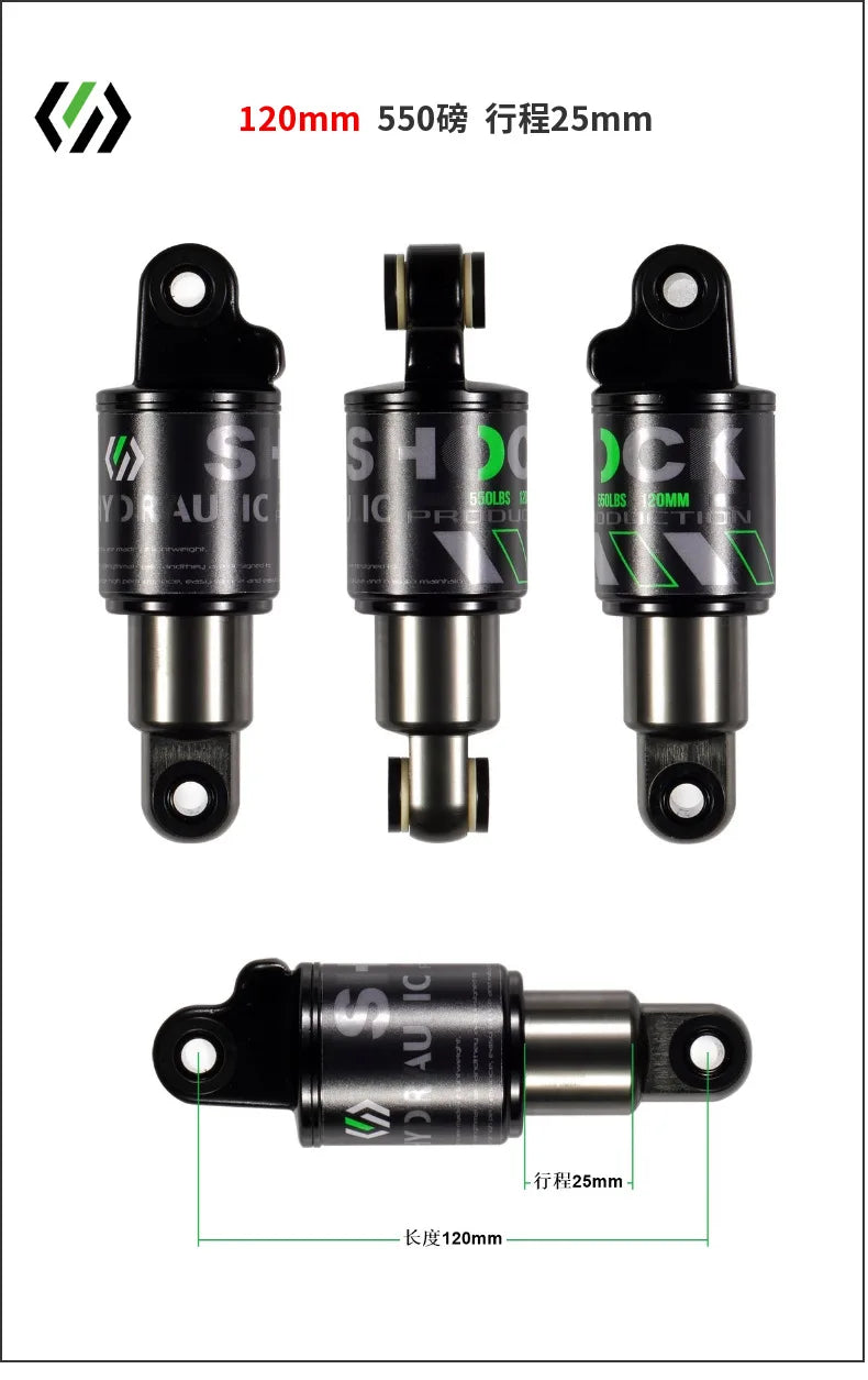 Bike Rear Shock Absorber, Bicycle Hydraulic Shock Absorbers, Suspension, 120mm, 125mm, 150mm, 165mm, 185mm, 190mm,200mm Dropship