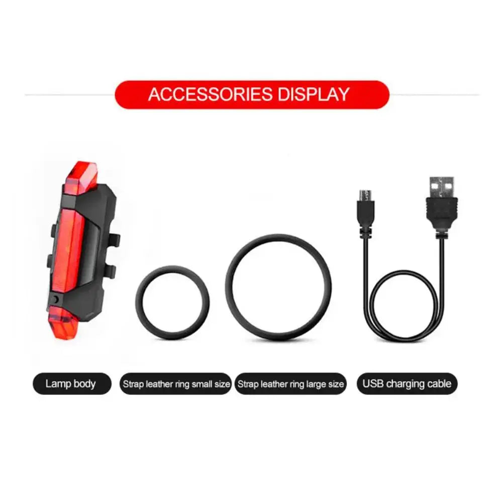Bicycle Warning Tail Light USB Rechargeable LED Bicycle Lamp Waterproof Safety Warning Cycling Lights