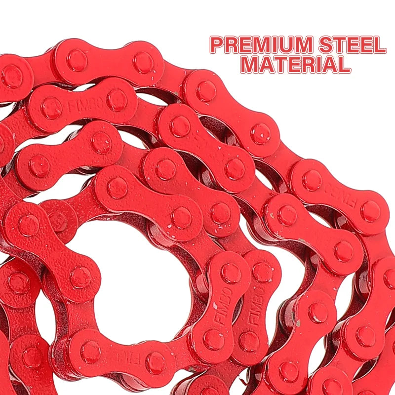 Red Bicycle Chains Bike Chain Replacement Accessories Steel Cycling Supply Mountain Bike Chains Durable Bike Parts Reusable
