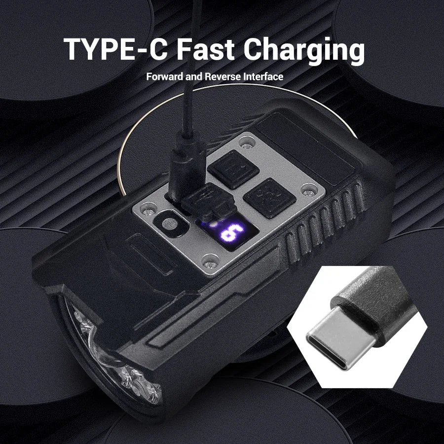 Bicycle Headlight 9 LED Bike Front Light Type-C Rechargeable Bike Lamp Ultralight Handlebar Lights Waterproof Cycling Flashlight