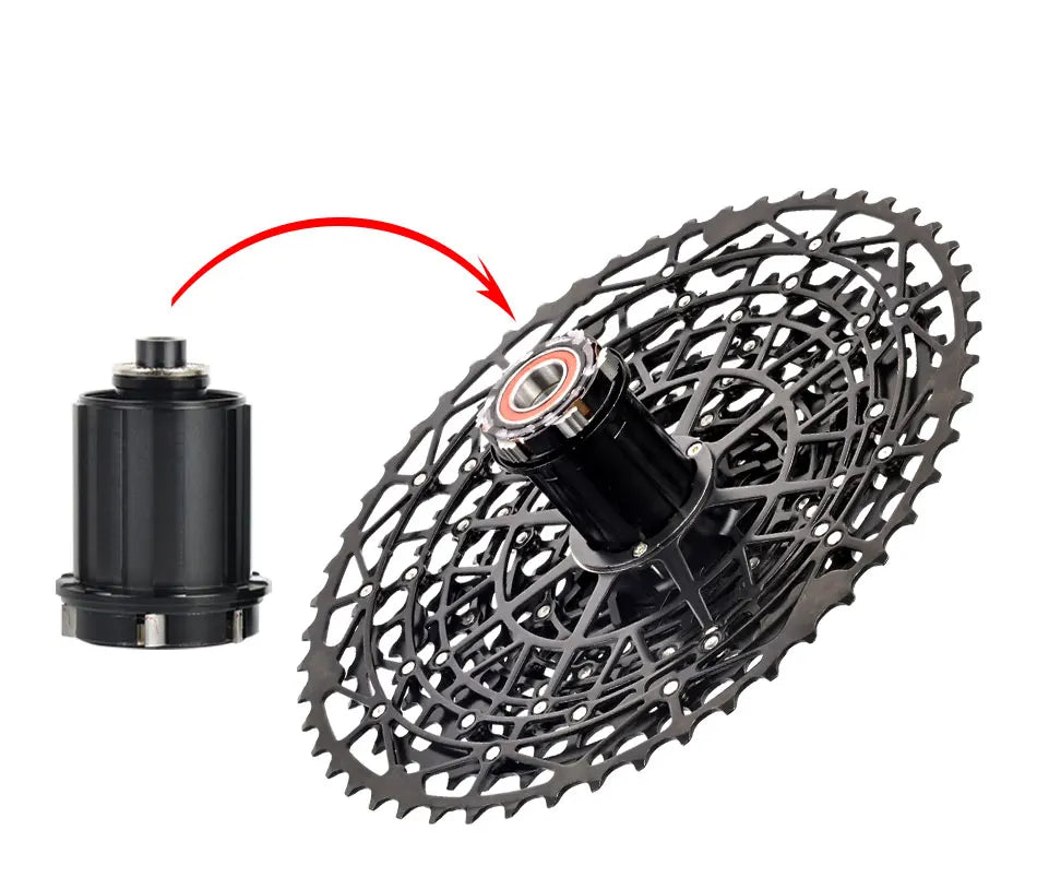 GOLDIX Ultralight Bicycle Cassettes Freewheel Carbon Steel Material 9/10/11/12/13 Speed HG Structure Sprocket for Mountain Bike