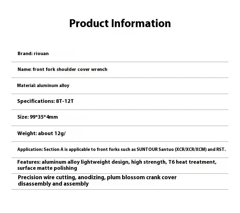 Bicycle Aluminum Alloy Tools Front Fork Wrench Multifunctional Bicycle Repair Tools Disassembly Tools Mountain Bike Removal Tool