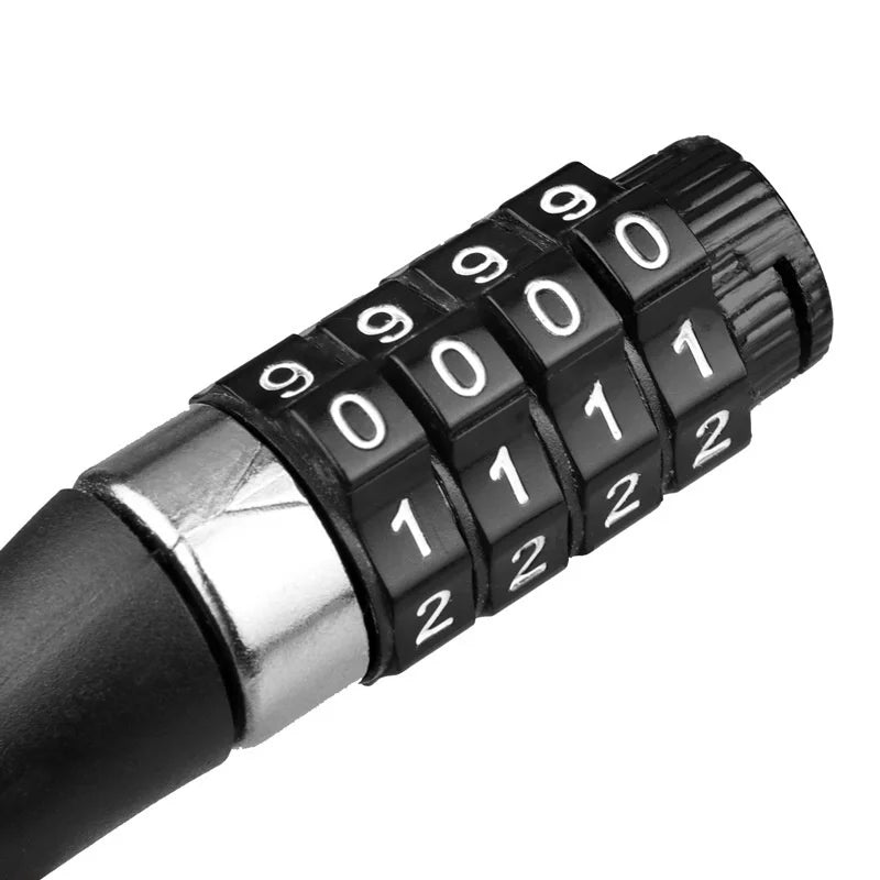 Bicycle Lock Password Anti-theft Lock Bicycle Portable Helmet Lock Universal 4 Digit Steel Cable Locks Security Cycling Parts