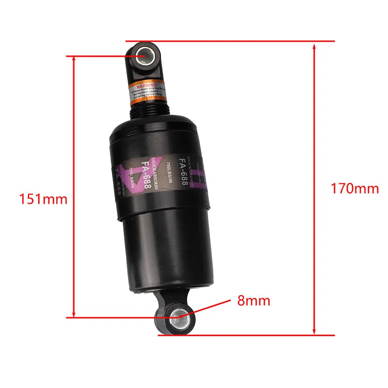 Mountain Bicycle Rear Shock Absorber 100mm/125mm/150mm Electric Scooter Shock Absorber Mountain Bike Oil Spring Shock Absorber