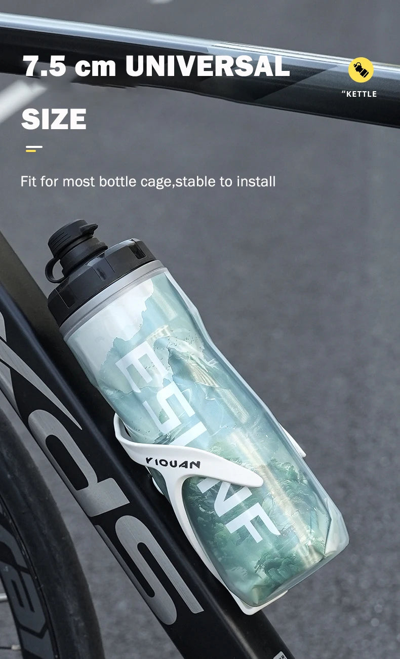 Insulated Keep Cold Cycling Water Bottle 610ML Big Capacity Road Bicycle Bottle Squeeze MTB Bottle Sports Drinking Bottle