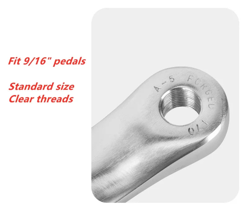 Bicycle Crankset, Aluminum Alloy Road Bike Crank And Chainring Set, 52-39T Chainwheel, For Road/Folding Bicycles