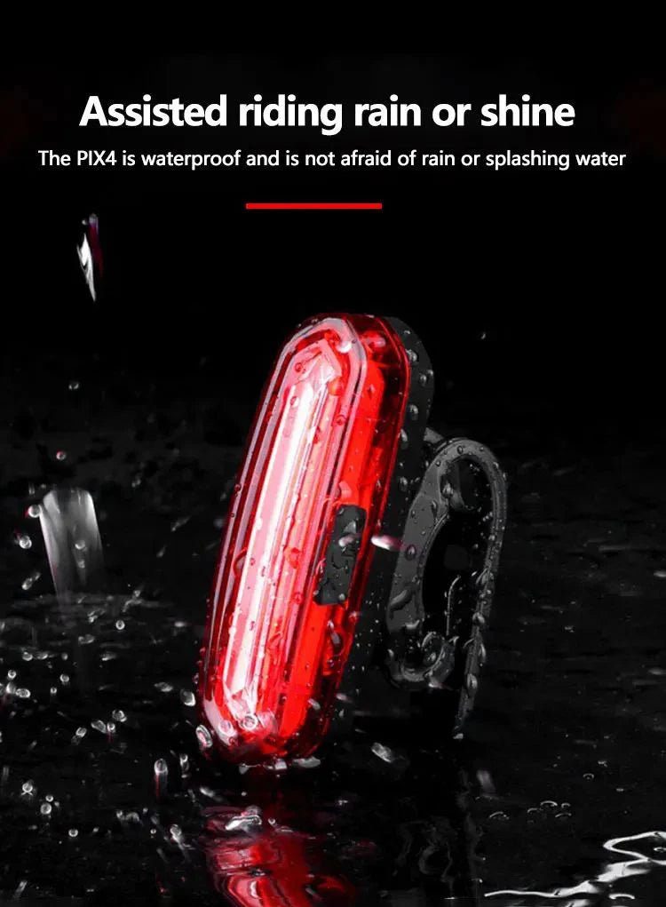 USB Rechargeable LED Bicycle Taillight, Red Bike Rear Light, Cycling Warning Light, Mountain Bicycle Lamp