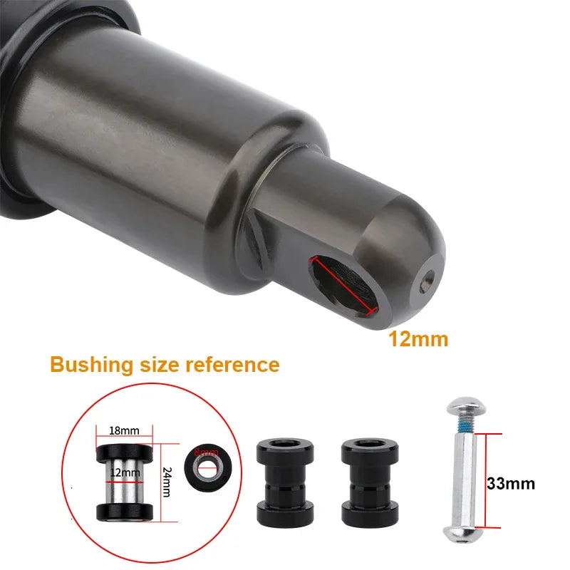 MEROCA Bicycle Rear Shock Absorber 125/150/165/190mm Electric Scooter Shock Absorber Mountain Bike Oil Spring Shock Absorber