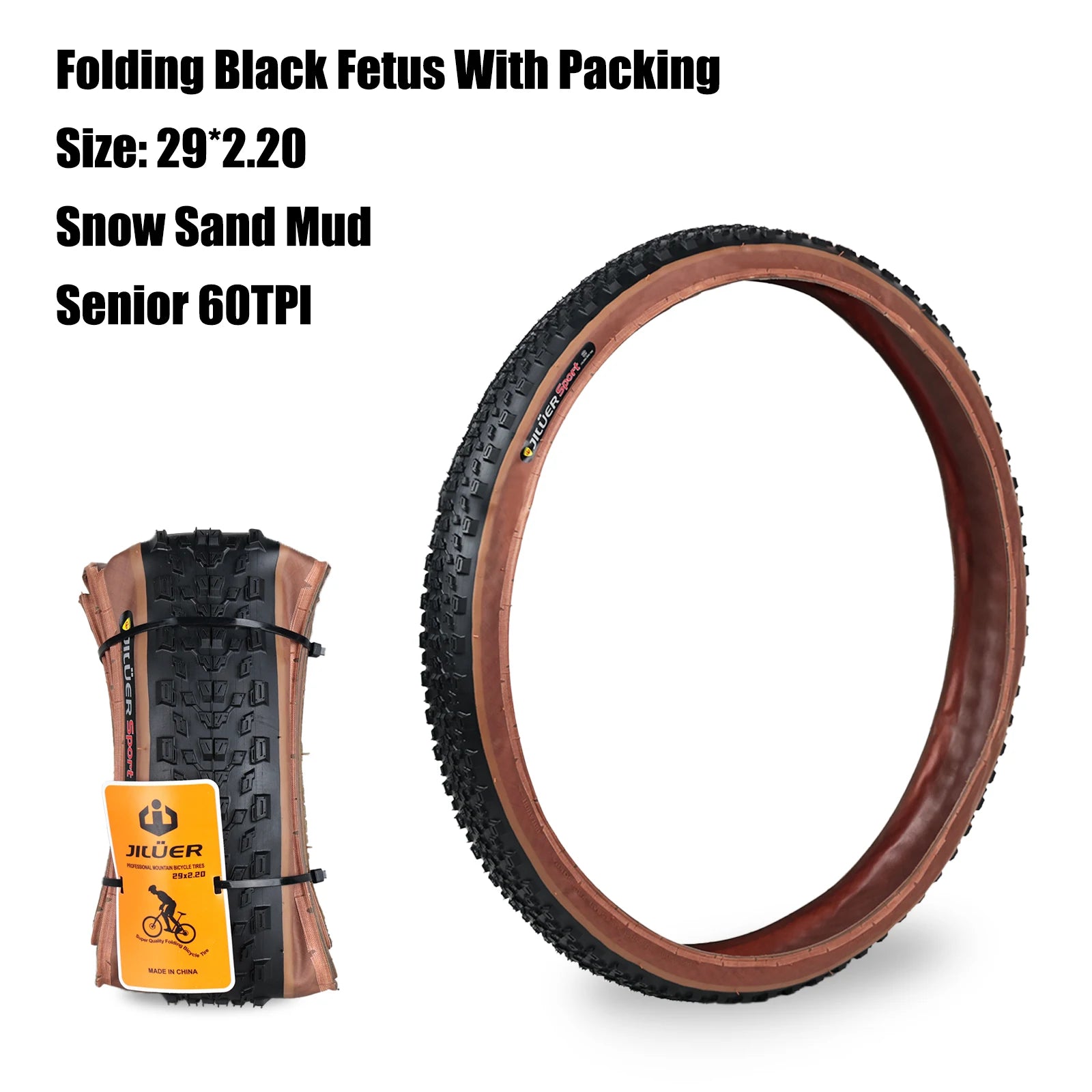 Bicycle JILUER Tire 20x4.0/26x2.25 4.0/27.5x2.1 2.2/29x2.2 Mountain Bike Foldable Anti Puncture Fetus Tyre For MTB/CY/XC/BMX