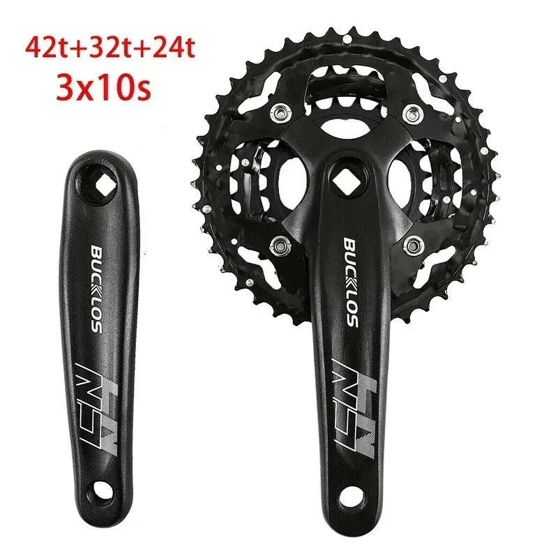 BUCKLOS Mtb Crankset 104/64 BCD Bicycle Crankset 3*9S 3*10S Triple Crank Set Square Crank with Chainwheel Cycling Parts
