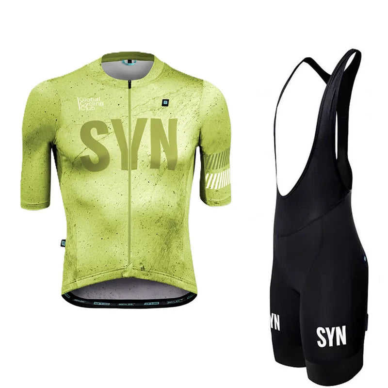 SYN Bicycle riding clothes men's summer jersey bib road cycling shirt breathable quick drying sweat wicking shirt