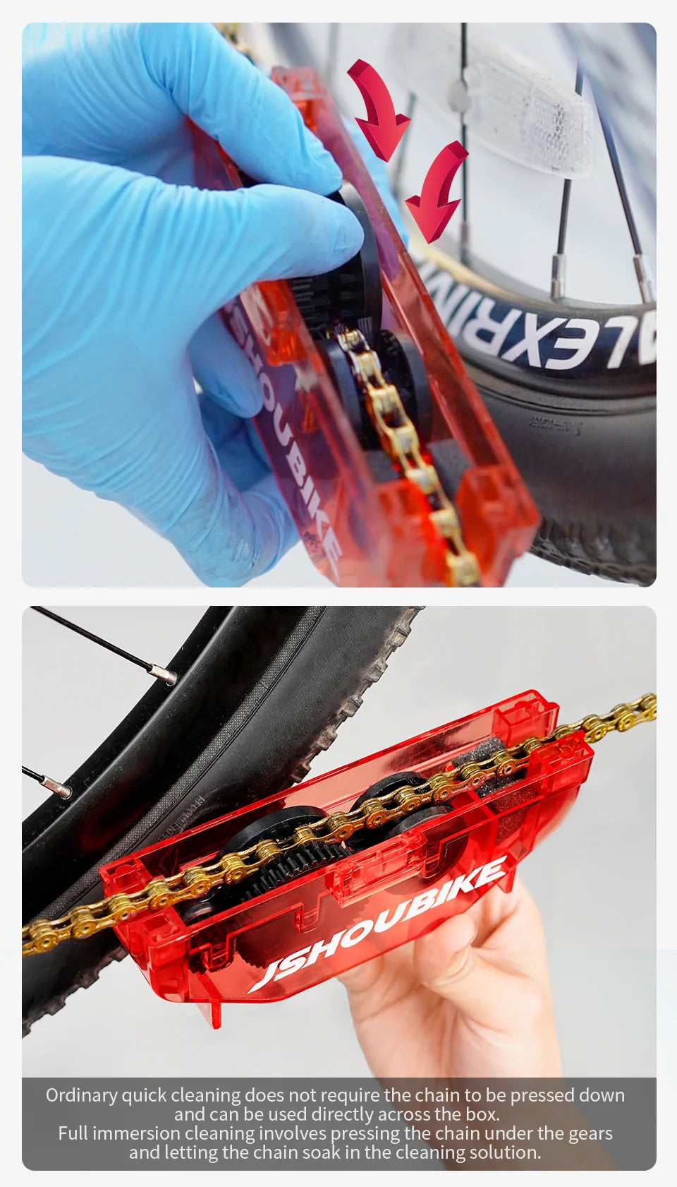 Bicycle Red Chain Cleaner Bike Chain Cleaning Tool Cycling Scrubber Washer Tool Mountain Bike Washing Kit Bicycle Accessories