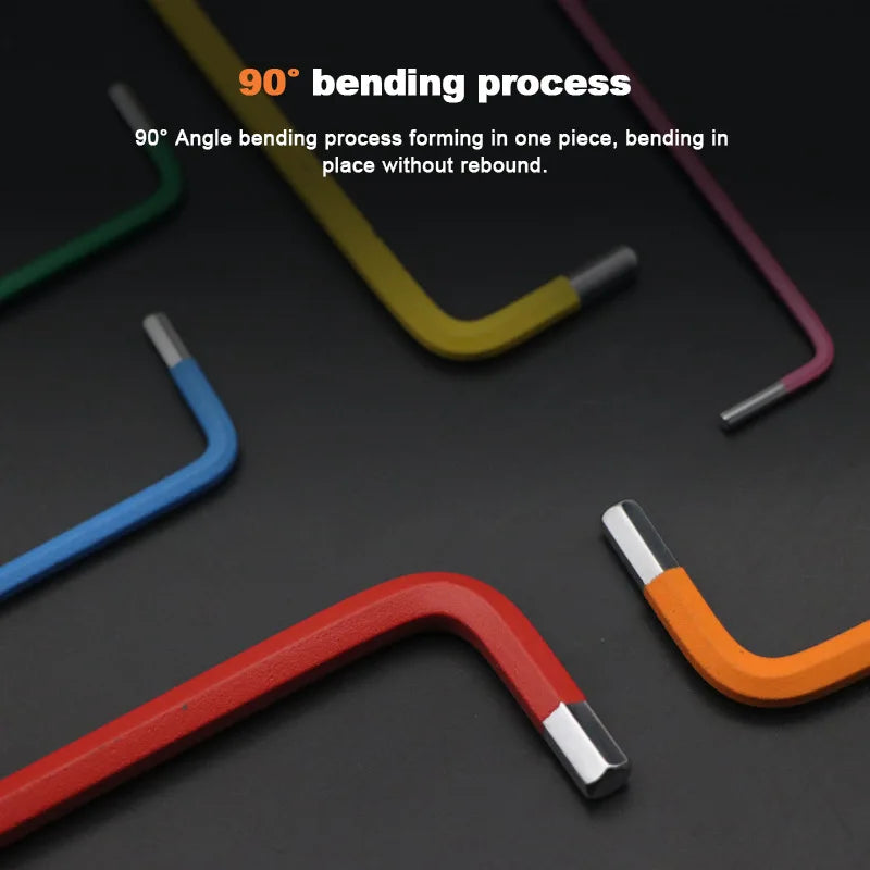 7Pcs Bike Hex Tool MTB Road Bike Repair Tool Kit Bicycle Colorful Hexagon Spanner Flat Ball Opening Wrench 1.5/2/2.5/3/4/5/6mm