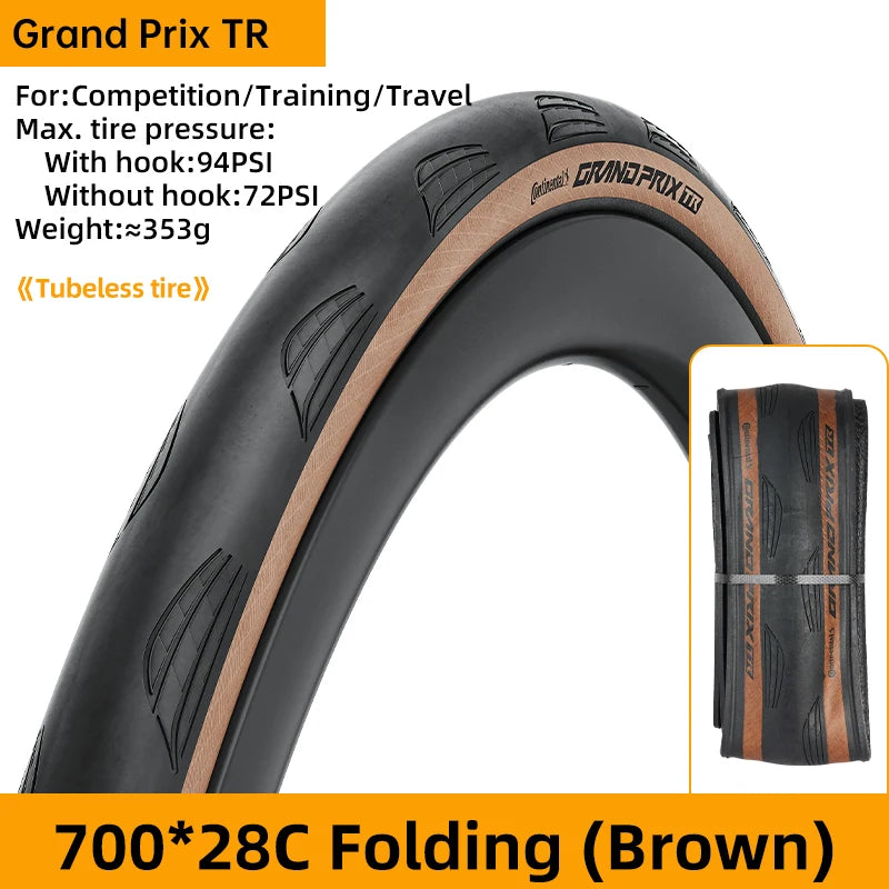 Continental Grand Prix Bicycle Road Tire 700 x 25C/28C/30C/32C Folding Clincher Bike Tyre Tubeless/Tube Type