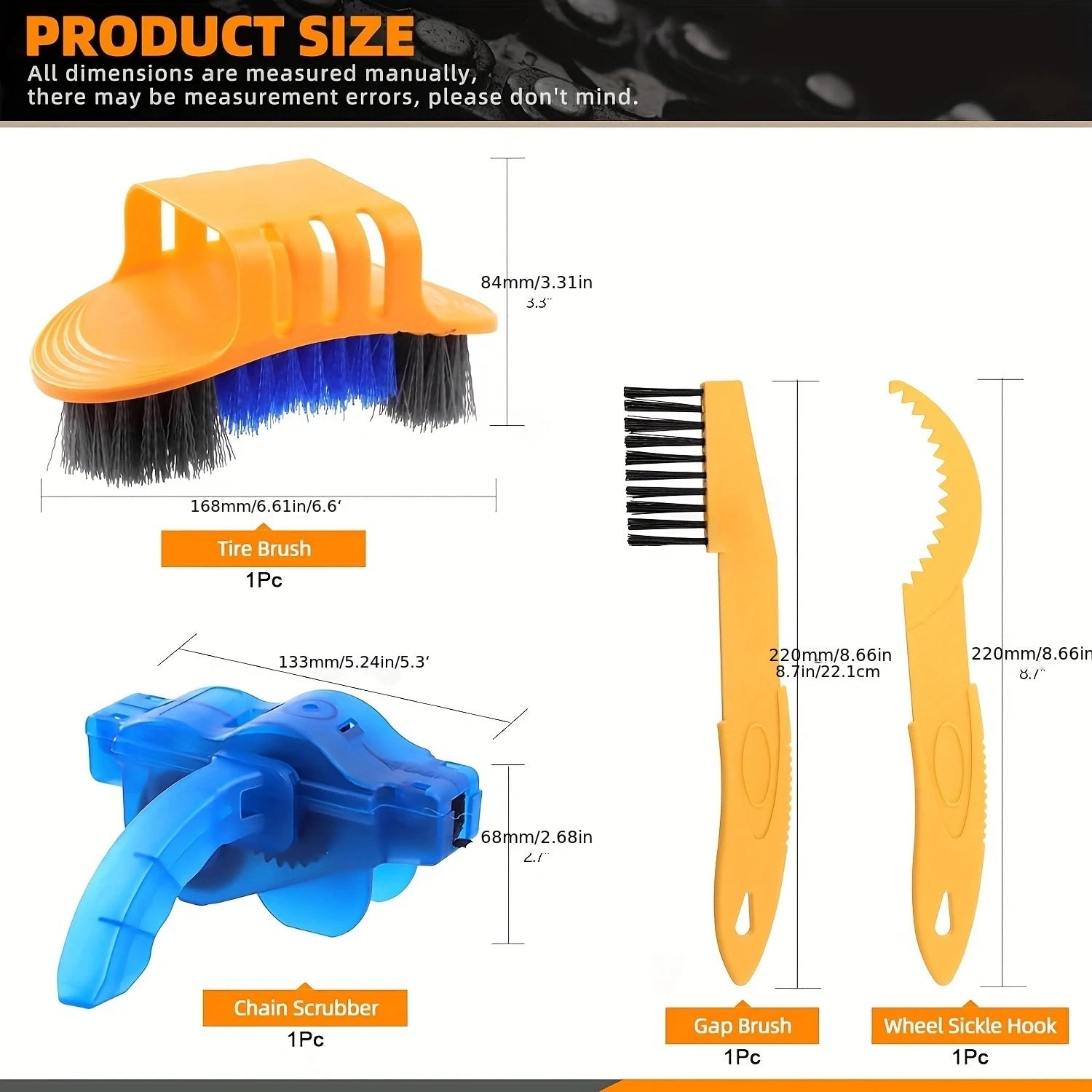 Bicycle cleaning set, cycling maintenance tools, chain cleaner, bicycle parts cleaning set