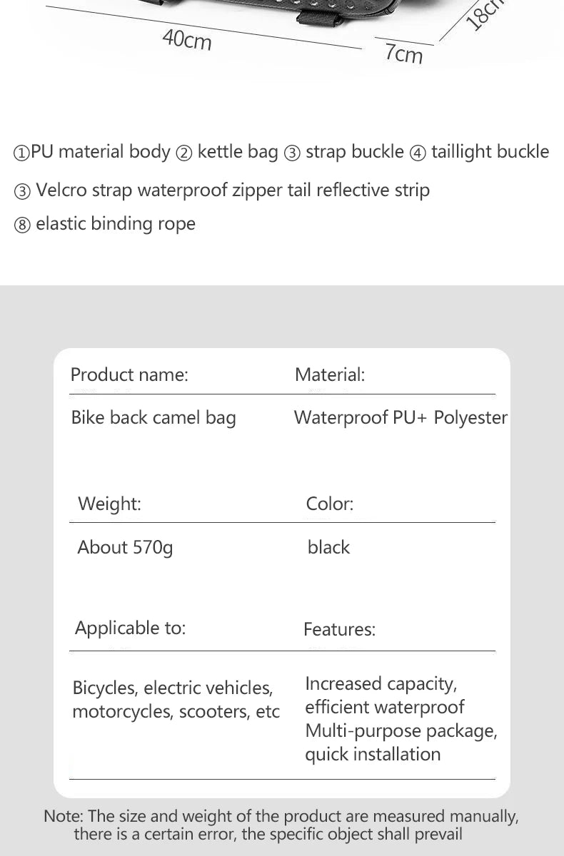 Bicycle Carrier Bag Large Capacity Bike Bags Foldable Rear Seat Bag Bike Rear Basket Waterproof Pannier Trunk Seat Saddle Bags