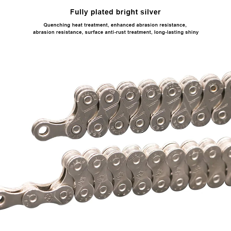 Bicycle Chain For Single/6-7-8/9/10/11/12 Speed Mountain Road Bike Chain MTB 24/27/30 Variable Speed Silver Cycling Accessories
