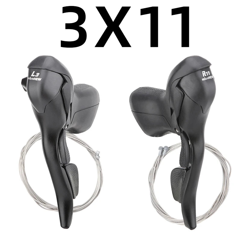MicroNEW Road Bike Shifter 3x7 3x8 3x9 3x10 Speed Brake Levers Bicycle 2x7 2x8 2x9 2x10 Speed Front Derailleur For Shimano