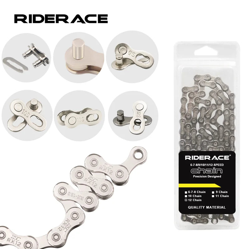 Bicycle Chain For Single/6-7-8/9/10/11/12 Speed Mountain Road Bike Chain MTB 24/27/30 Variable Speed Silver Cycling Accessories