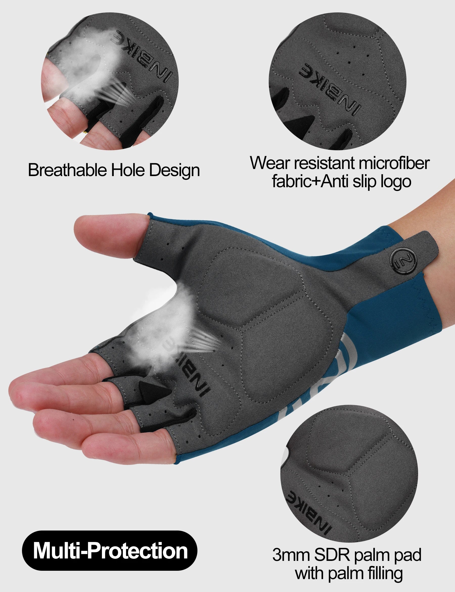 INBIKE Cycling Gloves Summer MTB Bike Gloves for Men Biking Gloves Gel Padded Half Finger Road Bike Bicycle Gloves Accessories